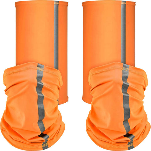 SATINIOR 4 Pieces Reflective Neck Gaiter Visibility Neon Safety Bandana Wind Dust UV Protection Scarf Bandanas...